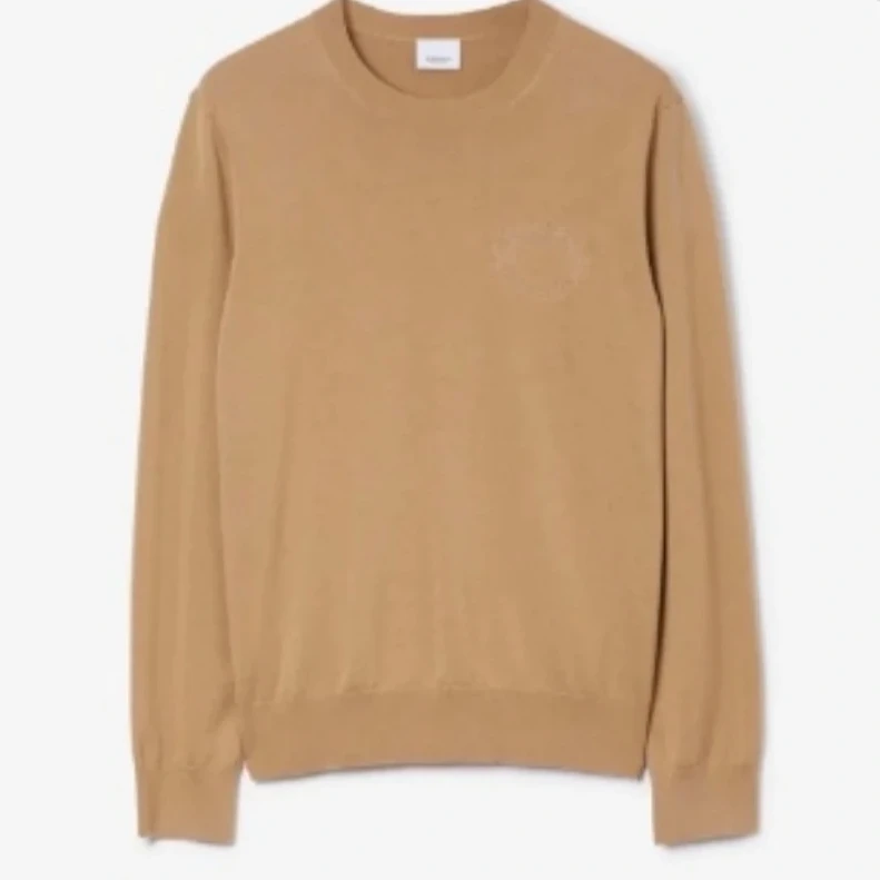 未使用 BURBERRY/博柏利 男士驼色羊毛针织衫/MKN20177