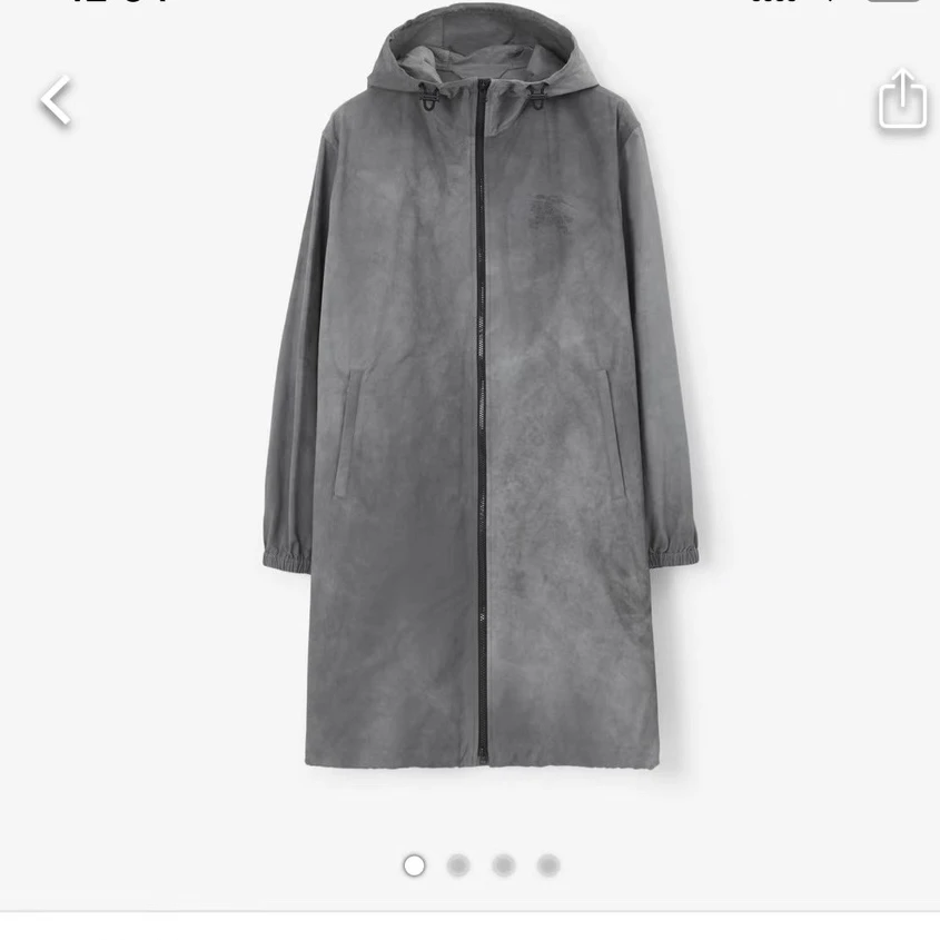 全新未使用 BURBERRY/博柏利 男士灰色战马印花连帽外套 MCO20165