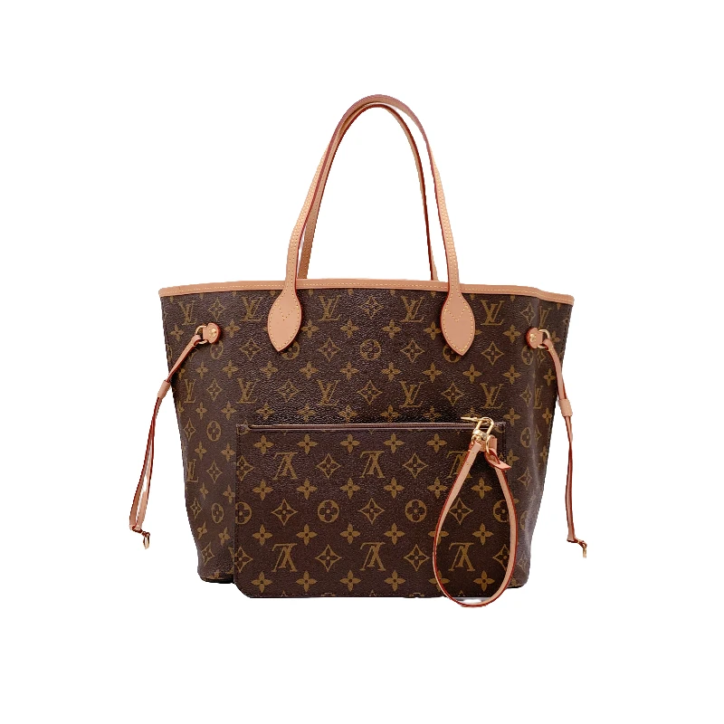 99新 LouisVuitton/路易威登 NEVERFULL子母购物袋 红/米/玫红内