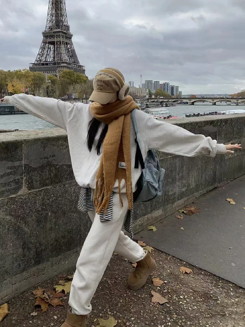 【Halo】eg*家加绒韩系摇粒绒五色卫裤