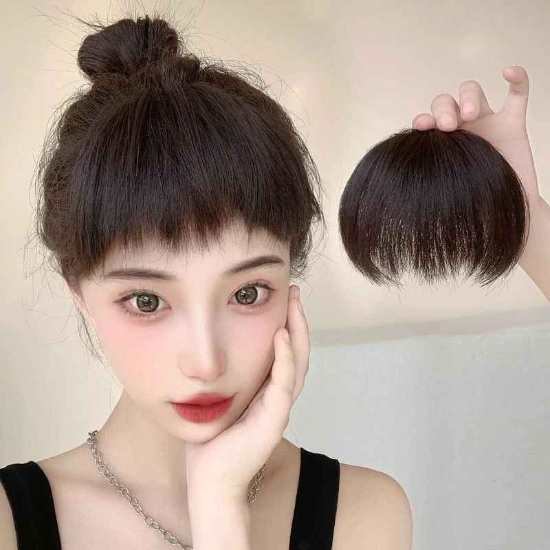 全真发狗啃刘海假头发女自然无痕前额头帘修颜空气刘海假贴片