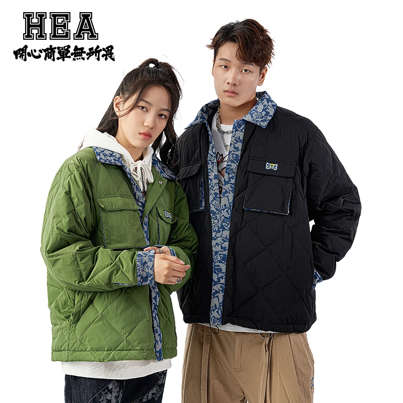 HEA 国潮百搭休闲男女同款宽松薄款羽绒服外套