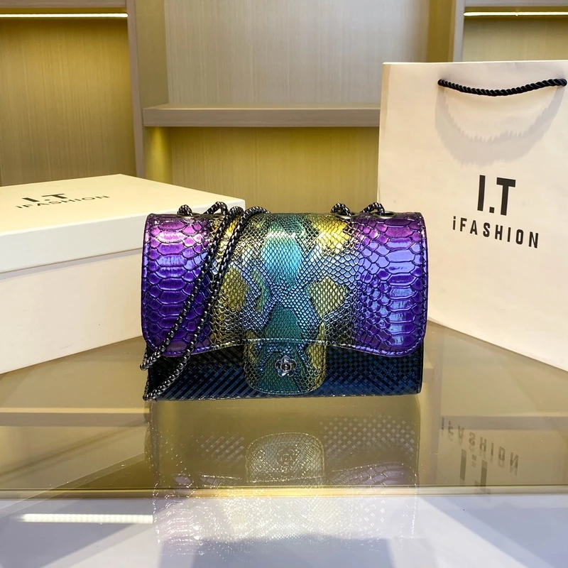 【21长高14宽8】小方包时尚单肩包变色腋下斜挎轻奢百搭链条包H076