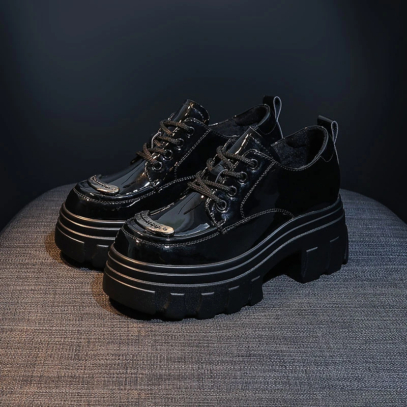 真皮2024年夏季新款乐福鞋松糕厚底加绒英伦风小皮鞋百搭休闲女鞋