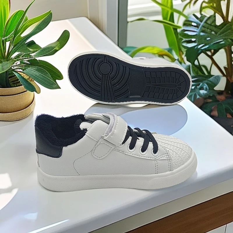 【小芭专属】2297冬季加绒保暖儿童低帮休闲板鞋时尚百搭