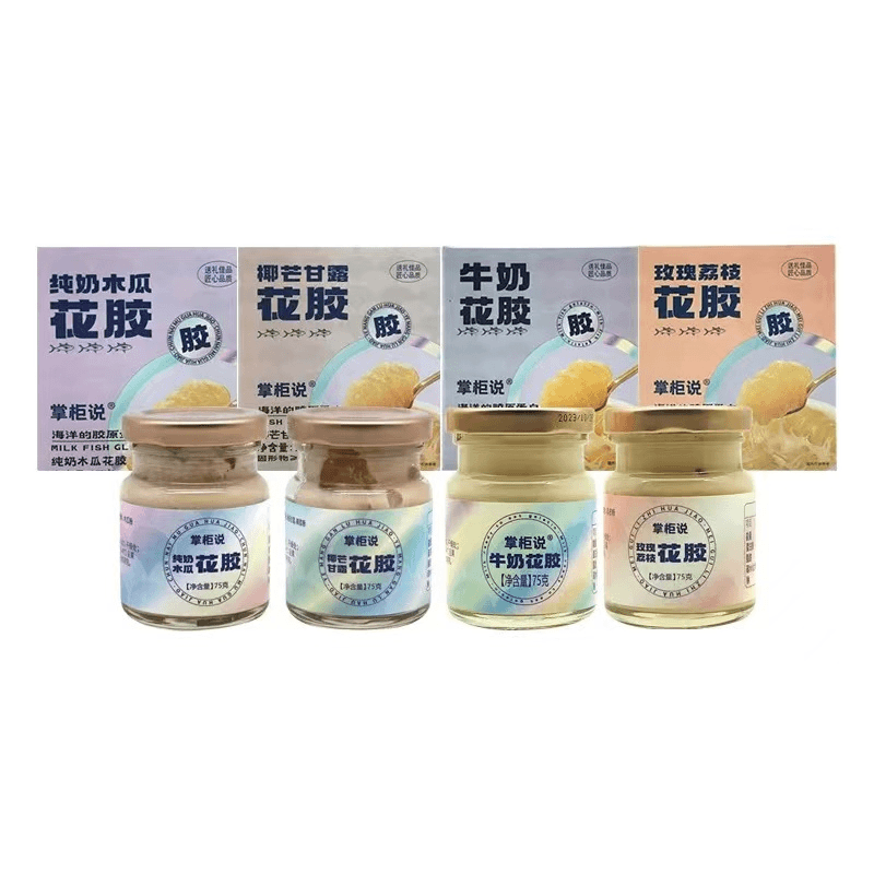 掌柜说椰芒甘露牛奶玫瑰荔枝花胶75g*4【临期至24/8/24-25/2/2】