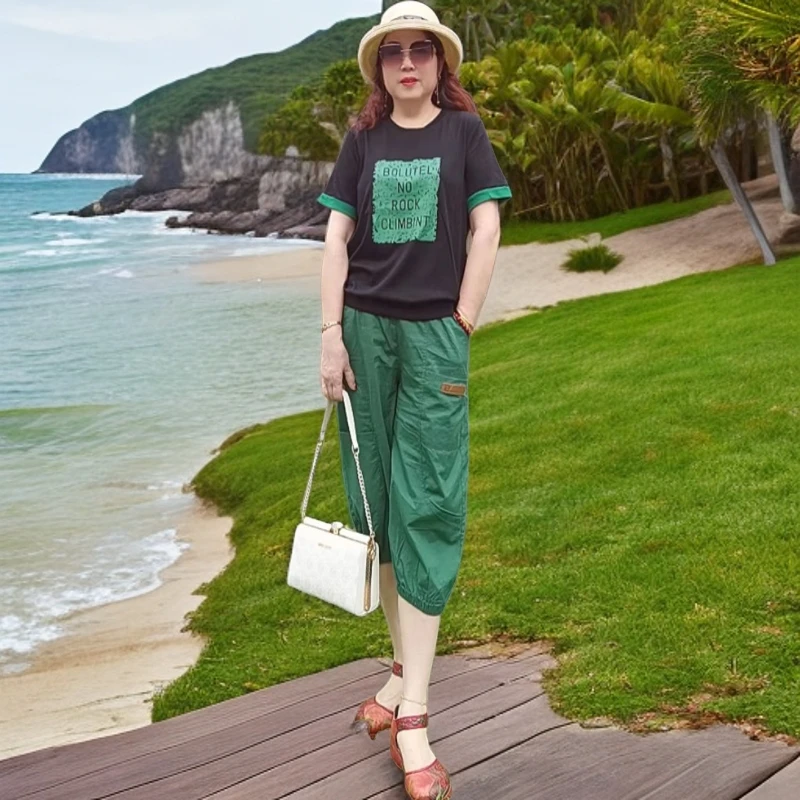 女休闲套装，时尚减龄显瘦潮流夏装