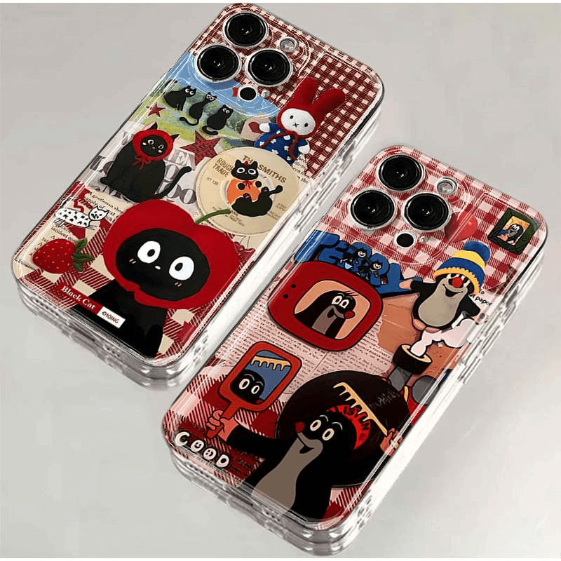 软壳猫咪鼬鼠红色新年iphone15苹果手机壳14promax硅胶13pro透明X