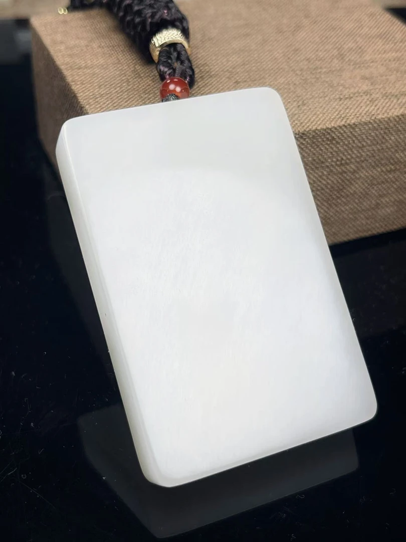 （老王甄选）新疆和田玉羊脂白玉平安无事牌