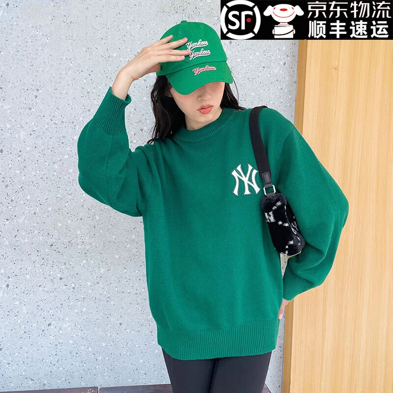 MLB情侣卫衣 秋季新款宽松针织潮流运动户外时尚休闲上衣套头衫