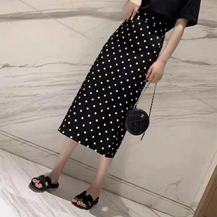 夏央家2025夏季新款薄波点显瘦半身裙#7836