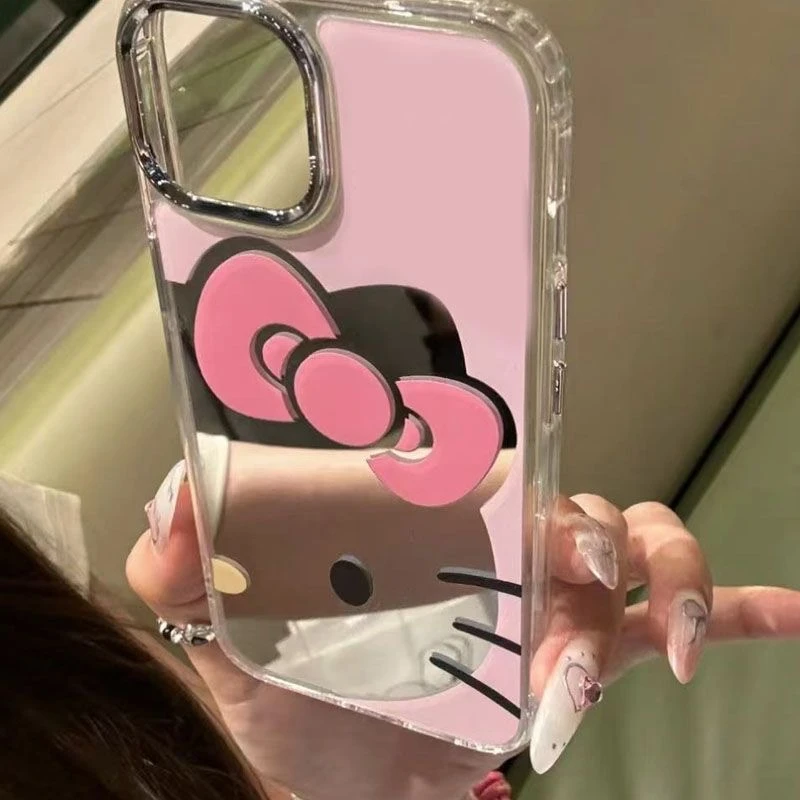 KT猫镜圈镜面适用苹果iPhone15手机壳16ProMax哈哈镜14Pro1312XS