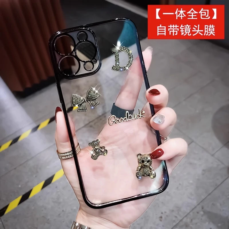 奢华适用苹果16手机壳女款iPhone15promax镜头全包14/13P复古小熊