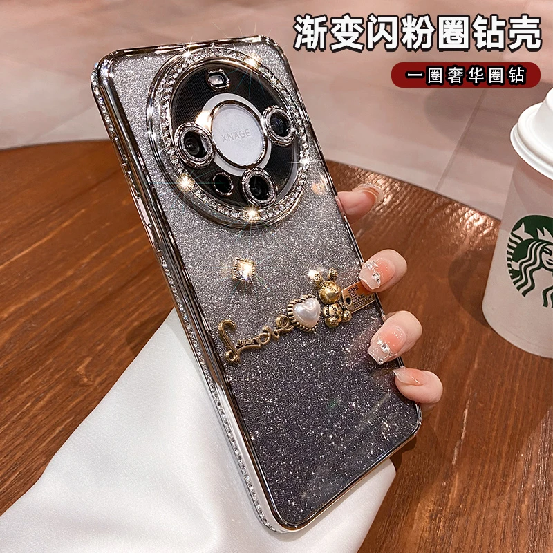 奢华水钻适用华为mate60Pro+手机壳镜头膜mate80全包70防摔50女40