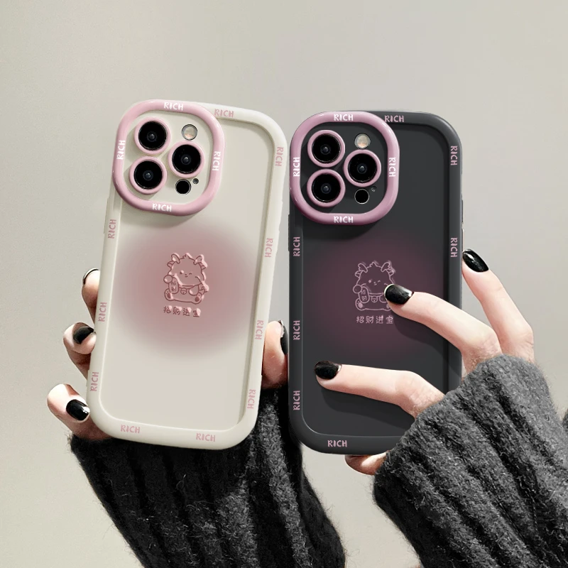 适用于【苹果/华为/OPPO/VIVO/红米】卡通可爱趣味小龙圆墩手机壳