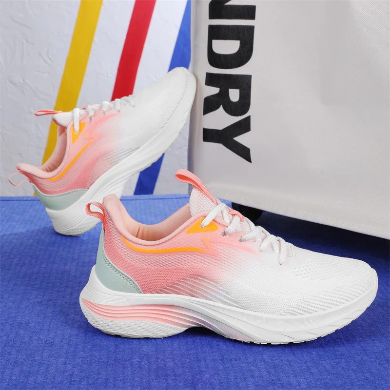 男女同款2024夏季新款网面透气百搭减震跑步鞋休闲运动软底跑步鞋