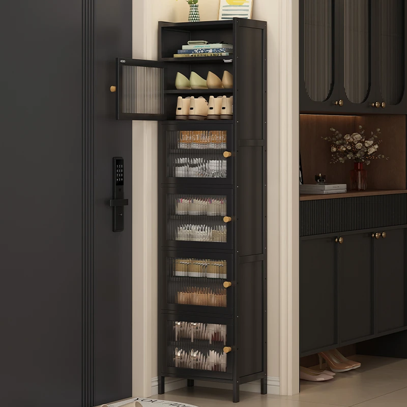 鞋架子多层家用入户门口大容量立式小窄简易鞋柜带门防尘超窄收纳
