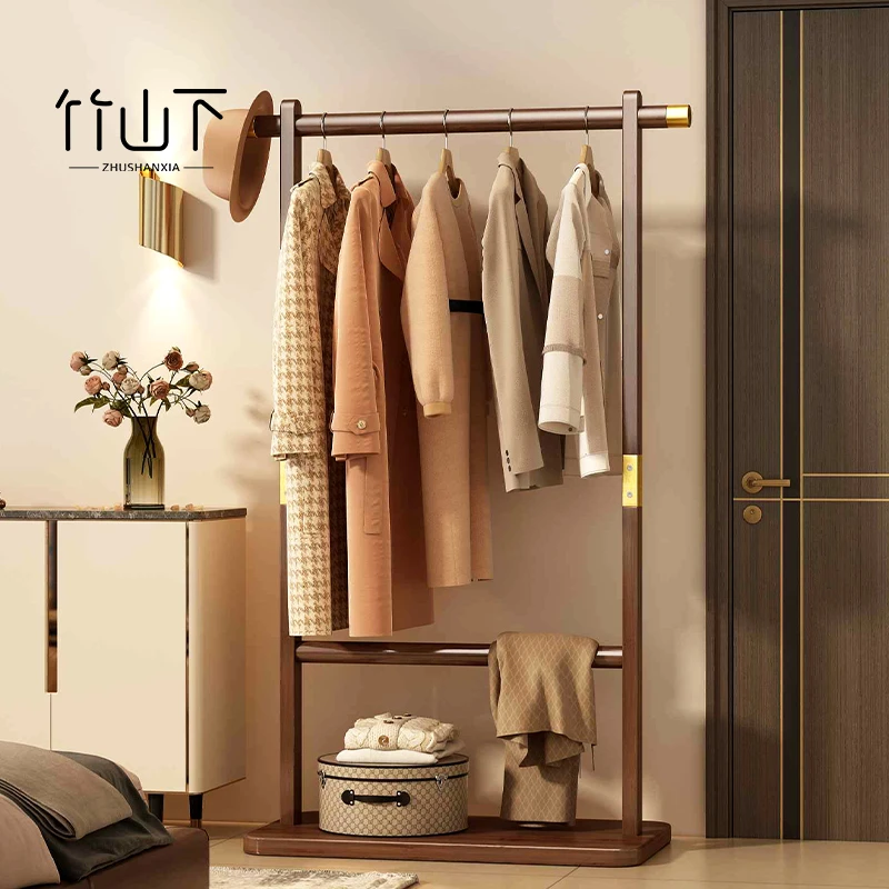 落地挂衣架卧室家用入户门口客厅衣帽架简约立式轻奢床边挂衣服架
