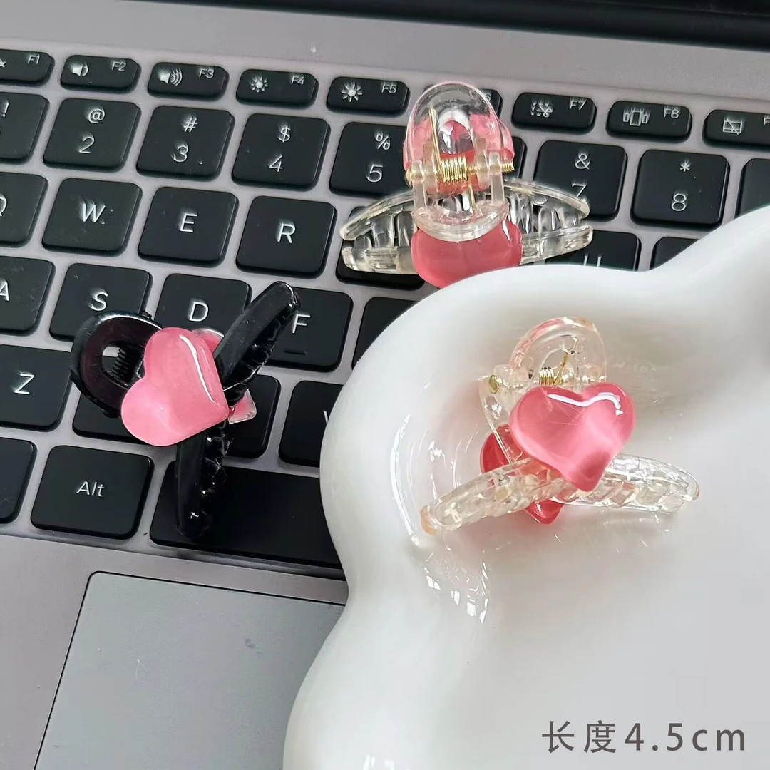 粉色爱心刘海小夹子爱心发夹香槟底色夹小号前额刘海夹发饰发卡