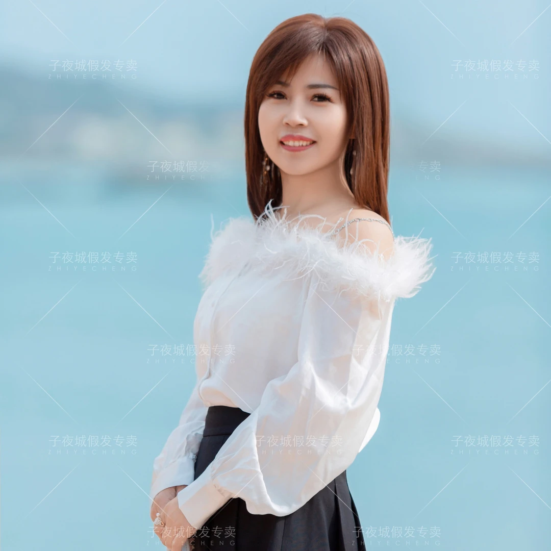 95号链接斜刘海锁骨发假发