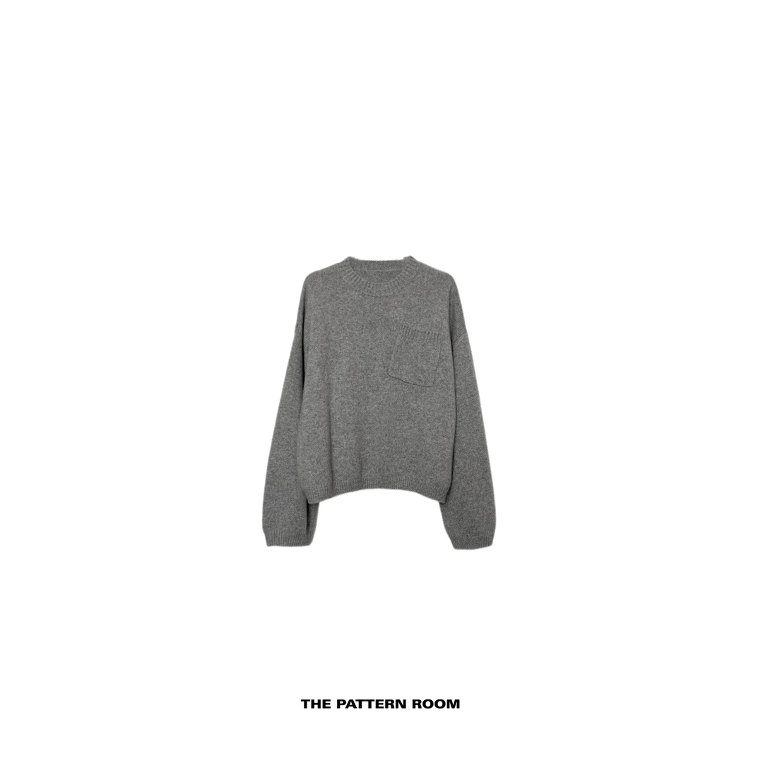 The pattern room | 静奢舒暖斜口袋山羊绒大表姐毛衣