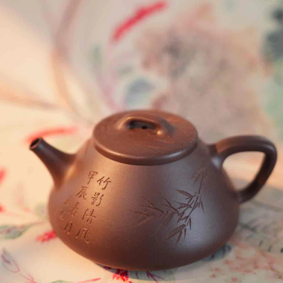 【云洗｜心舟石瓢】原矿天青泥约150cc 手工制 紫砂壶