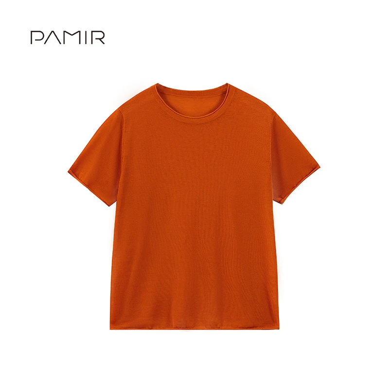 【冬姐精选】PAMIR春夏新款女圆领精纺羊毛轻薄半袖针织短袖PZ470