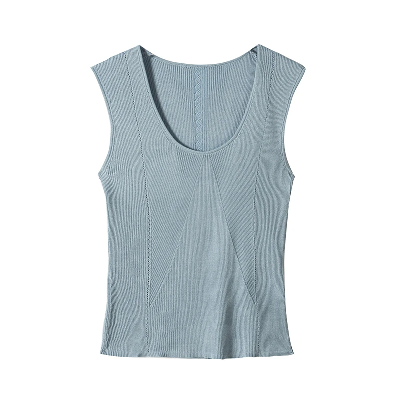 【冬姐精选】PAMIR春夏新款女圆领桑蚕丝休闲吊带背心 PZ451