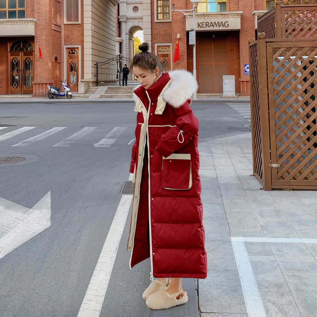 孕妇棉衣冬季2024新款爆款洋气加厚保暖棉袄潮妈长款喜庆面包服