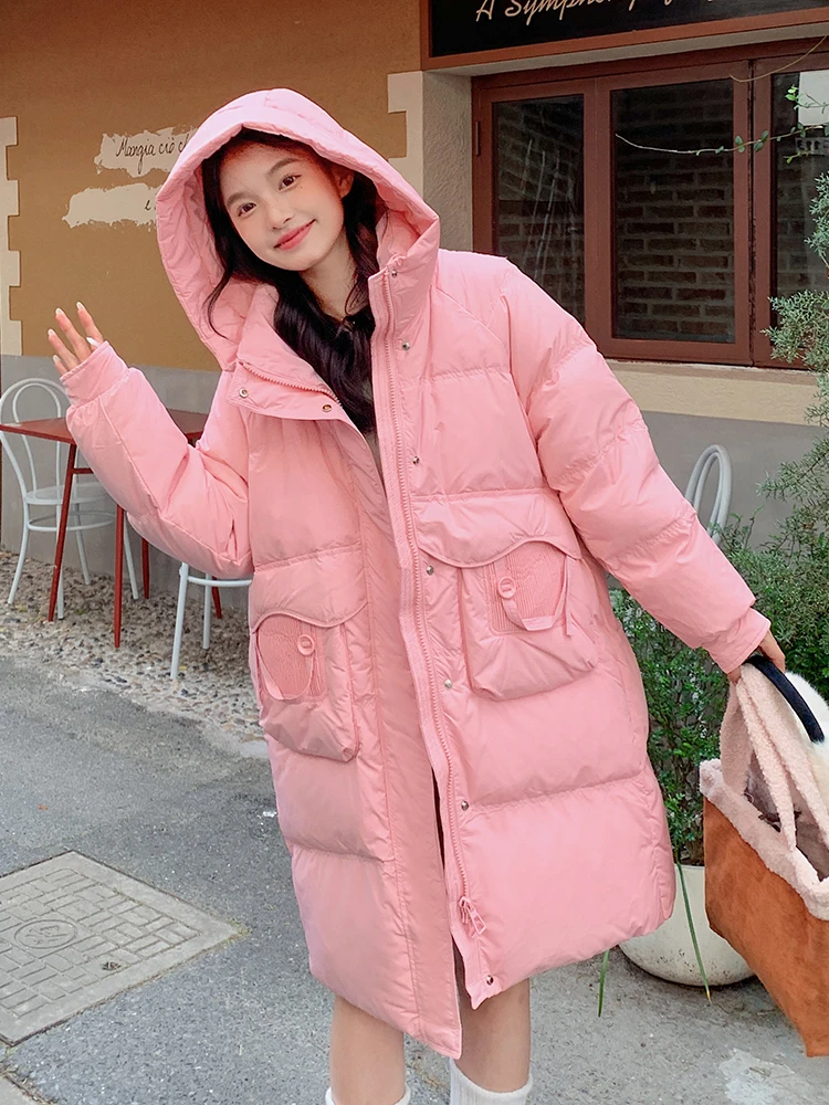 孕妇羽绒服遮肚子不显怀2024冬季爆款加厚棉服潮妈孕晚期羽绒棉服