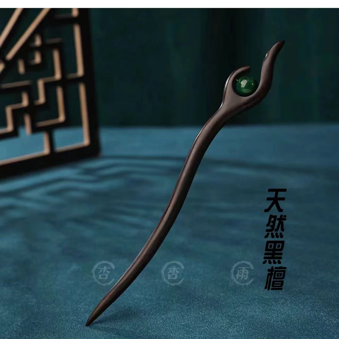 黑檀木古风手工发簪子简约百搭款新中式发钗日常盘头发清爽木质