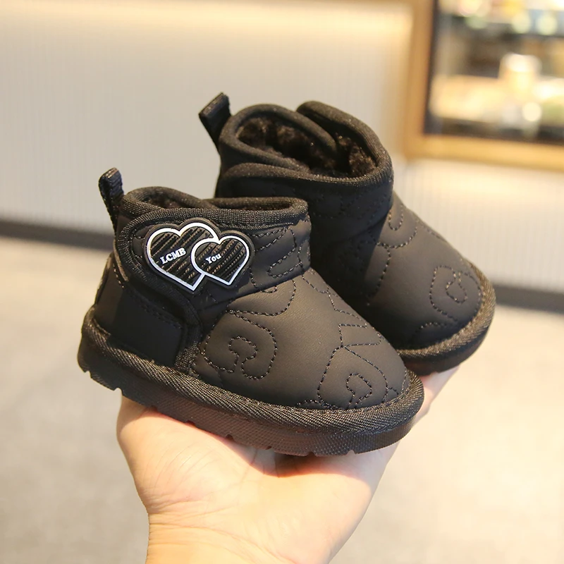 冬季新款儿童雪地鞋加厚保暖防滑宝宝学步鞋软底加绒雪地靴儿童鞋