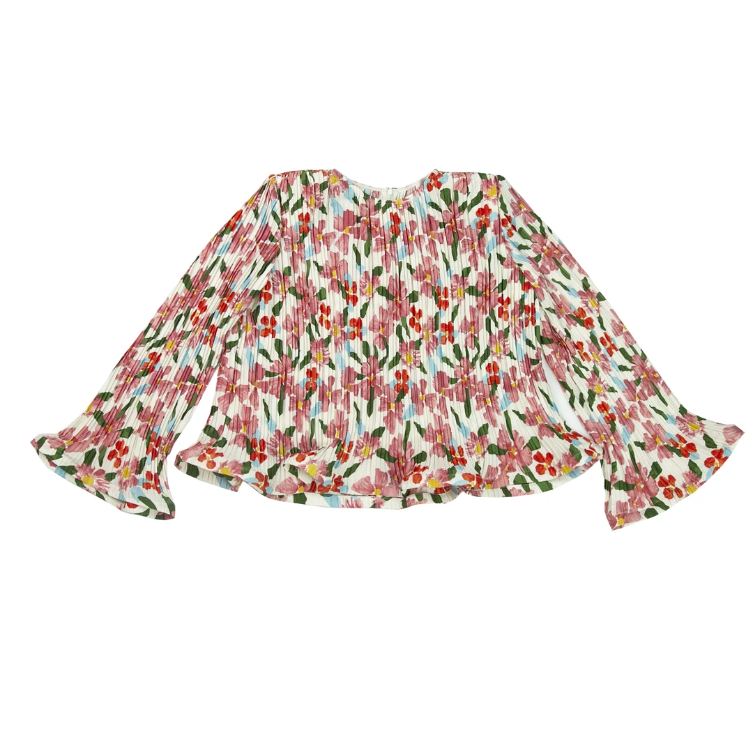 【坤姨专属】“玫瑰的故事”高级浪漫感 修饰印花玫瑰压褶上衣