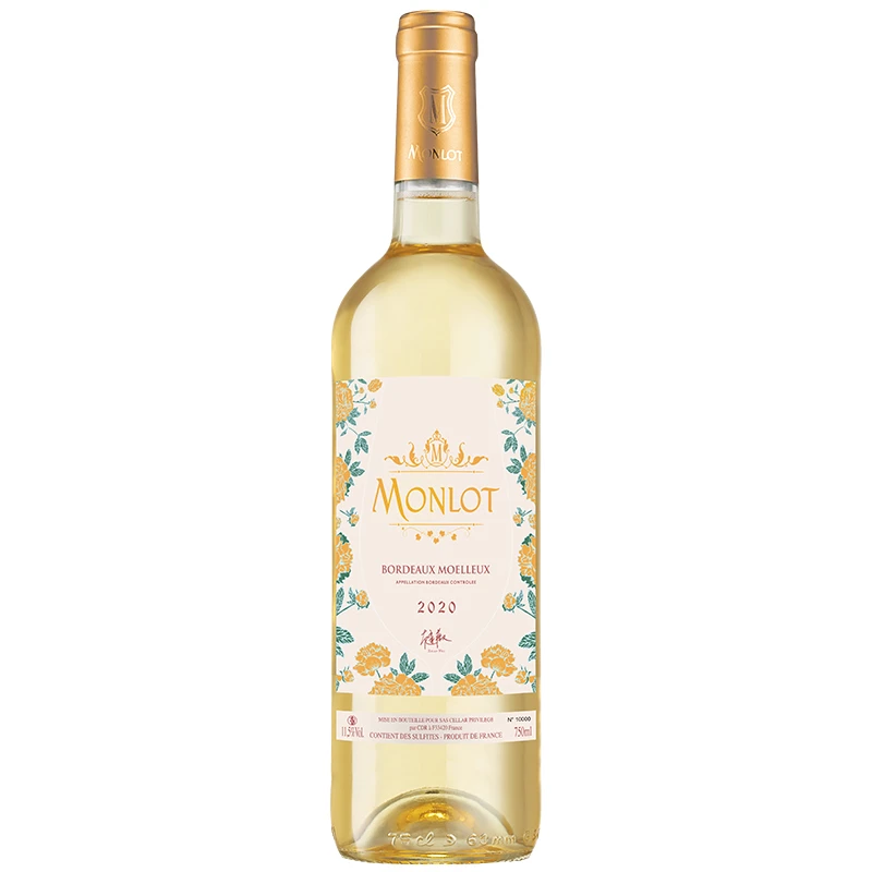梦陇波尔多葡萄酒花语甜白2020单支750ml