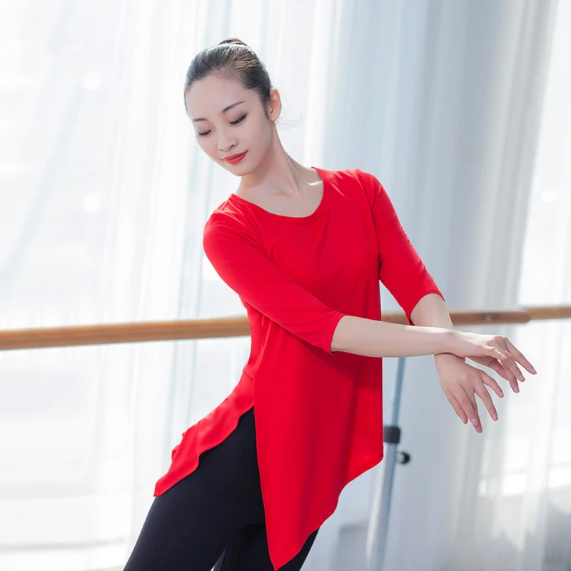 古典舞服现代舞练功服成人舞蹈上衣女形体艺考广场舞演出服瑜伽服