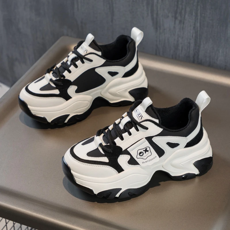 老爹鞋女2024年秋冬季加绒保暖爆款学生运动鞋轻便厚底增高休闲鞋