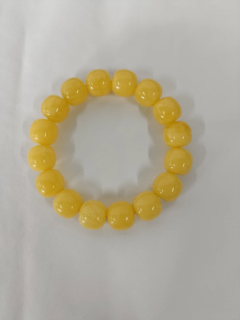 乌料 焦皮料  蜜蜡手串 鸡油黄手串 老型珠子 珠径14 时尚 流行