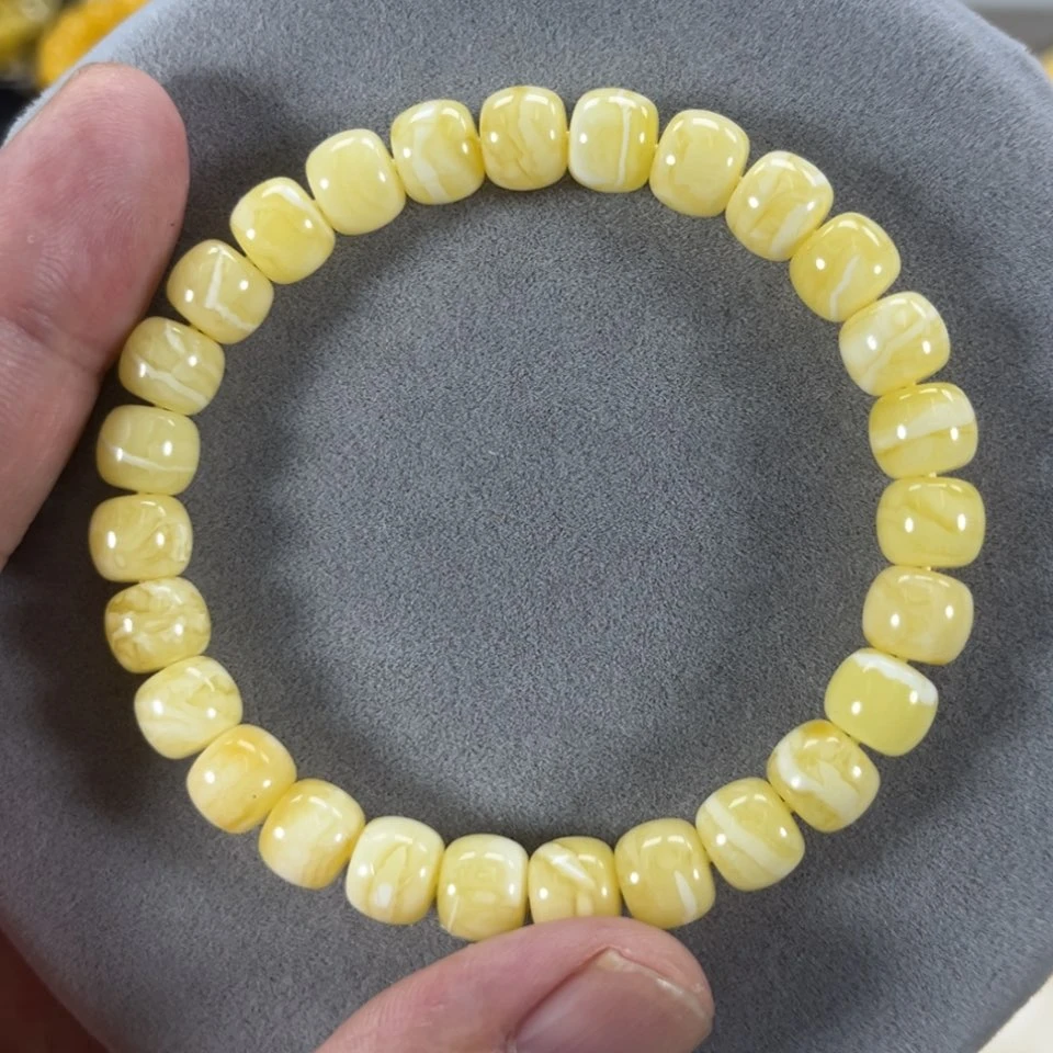 【闪购商品】蜜蜡手串未镶嵌纯天然俄料白花虎皮