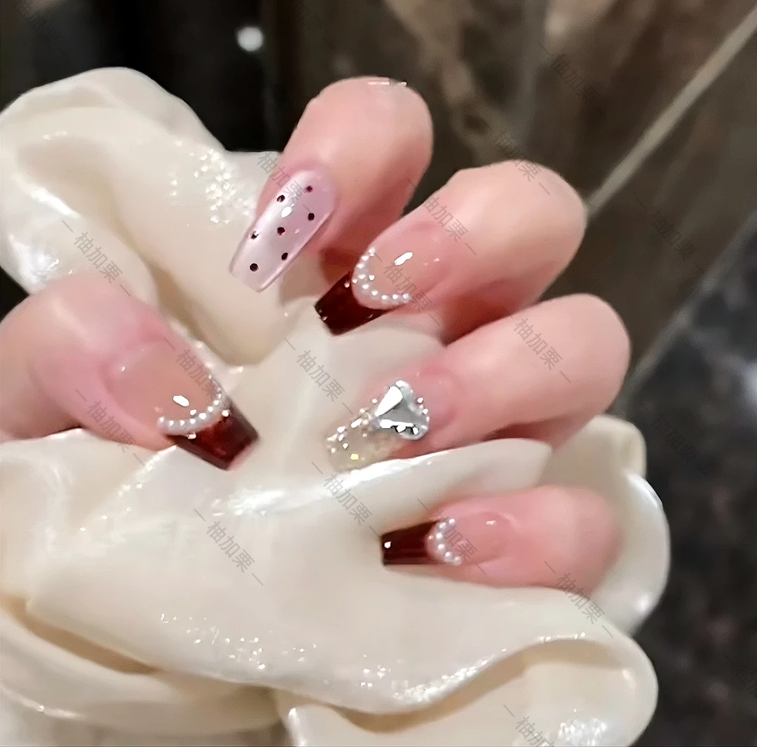 【偏爱】柚加栗纯手工穿戴甲秋冬显白猫眼甜美