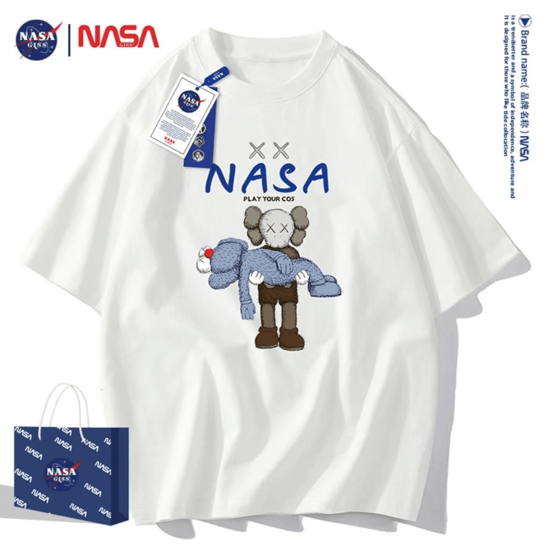 【主播宠粉】NASA联名 220g时尚夏季短袖潮牌圆领t恤男女同款纯棉