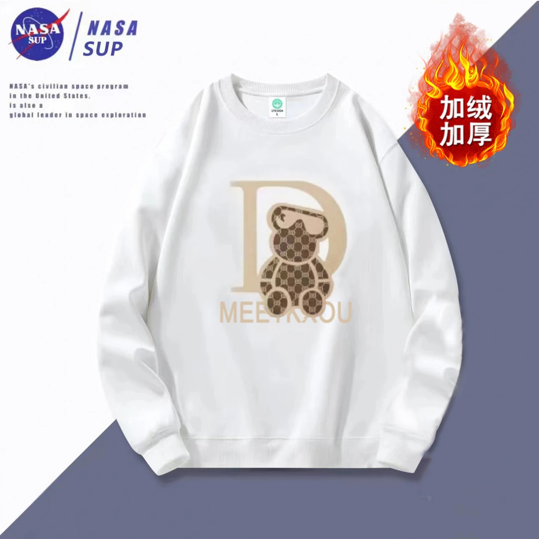 加绒加厚秋冬卫衣男女休闲百搭长袖圆领印花卫衣 D熊