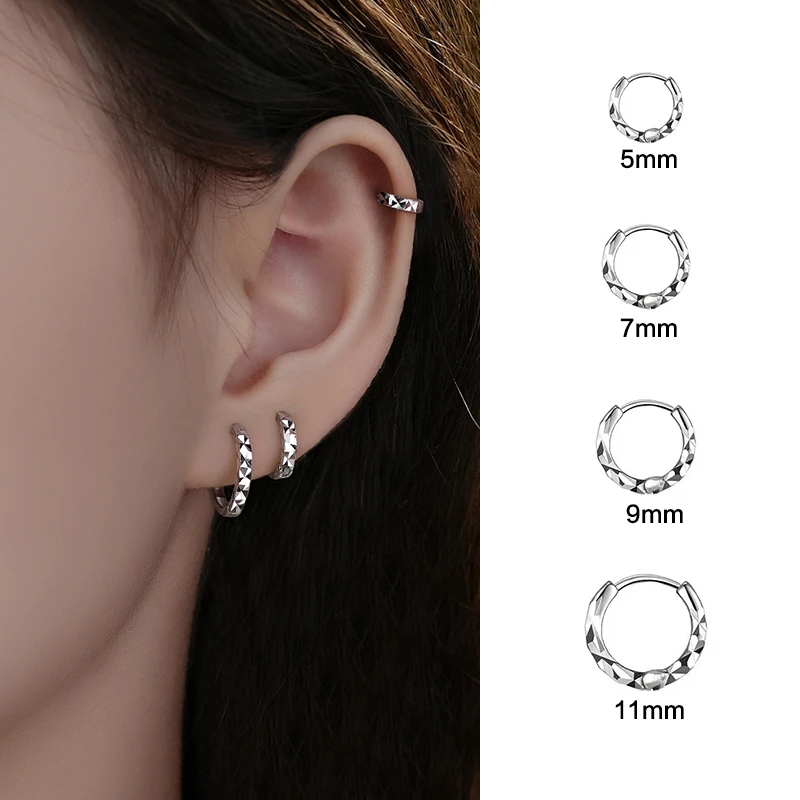 925银银制品 夏季流行新款碎冰冰耳扣女爆闪耳环养耳送老婆耳骨圈