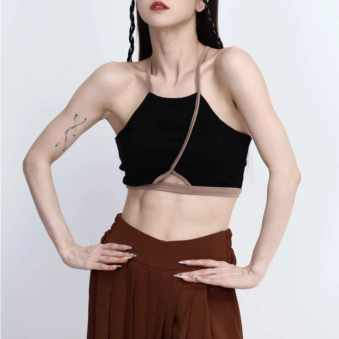 断码清肉+盖 定制款背心撞色高级感百搭吊带女显瘦休闲性感打底