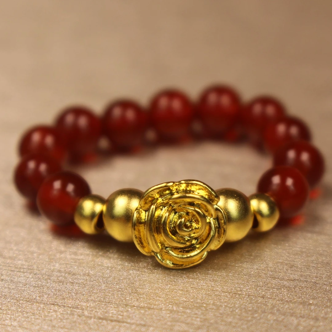 足金999玫瑰+卡4金珠*2+卡3金珠*2配件