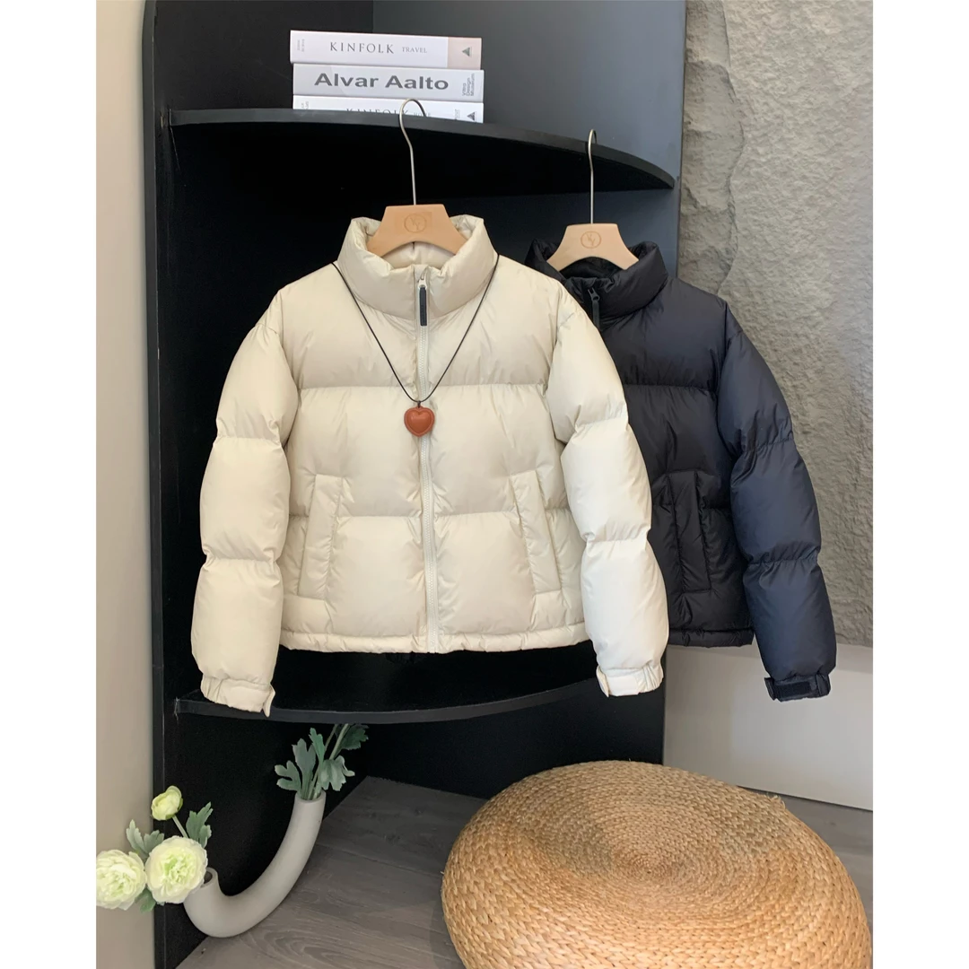 小个子圆圆肯豆风面包服立领短款羽绒服加厚95白鸭绒保暖外套女