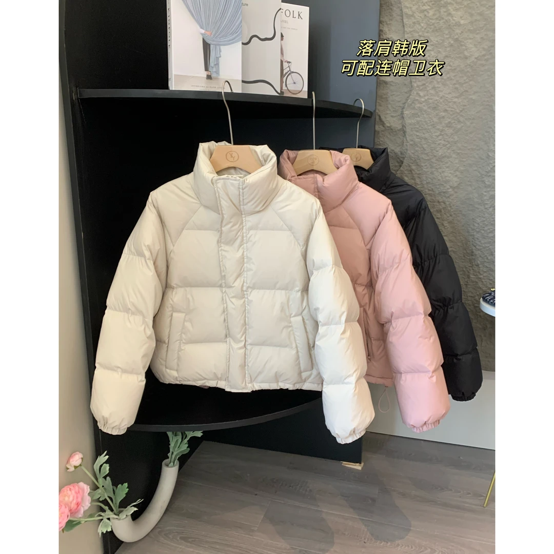小个子圆圆Y901109韩版立领95白鸭绒羽绒服女保暖面包服外套短款