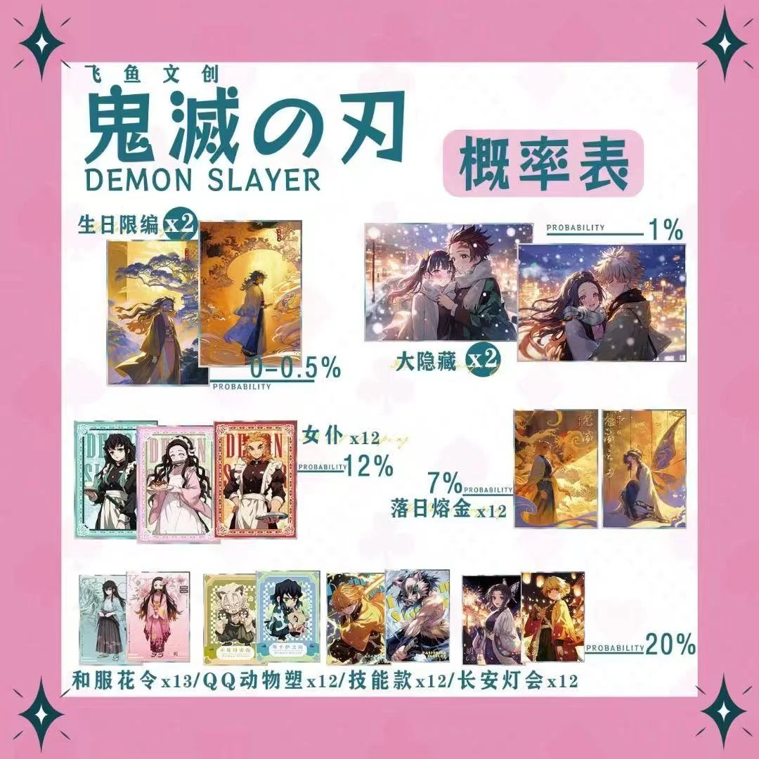 (玩法)飞鱼文创 鬼灭之刃 亚克力收藏色纸盲盒代拆