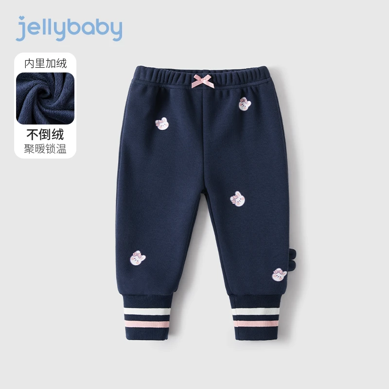 杰里贝比女童打底裤加绒裤冬季婴儿秋装薄绒秋冬裤子 JDG25895