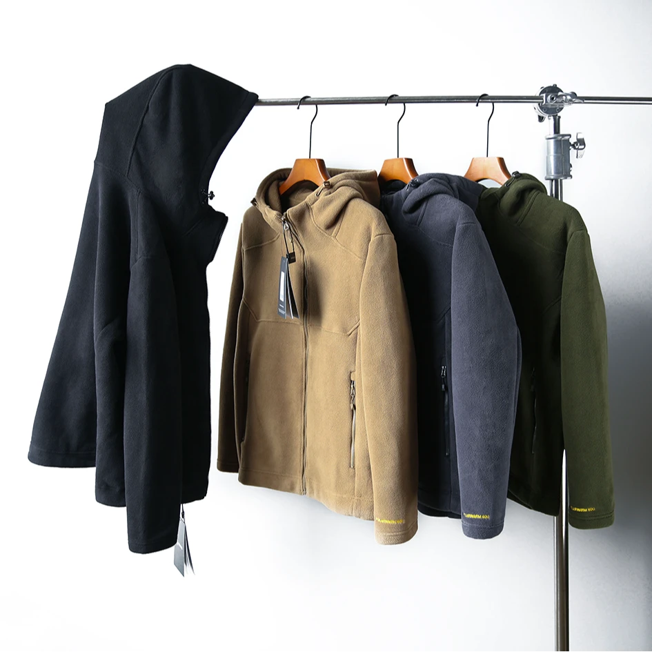 重磅620克！户外休闲双面一体摇粒绒外套男女情侣款连帽加绒抓绒衣