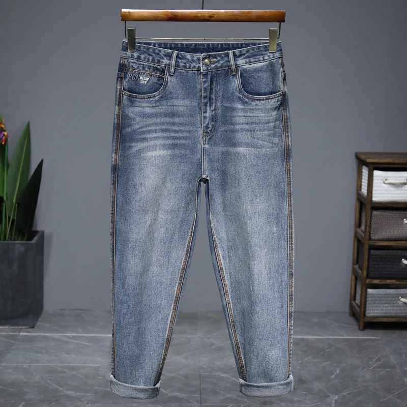 复古牛仔裤男款春秋直筒宽松潮牌阔腿美式高街百搭休闲长裤子男生